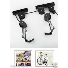New Bicycle Bike Lift Ceiling Mounted Hoist Storage Garage Hanger Durable Rack 
