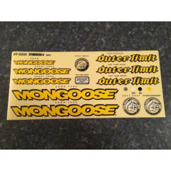 NOS OLD MID SCHOOL MONGOOSE OUTER LIMITS COMPLETE STICKER DECAL SET BMX BIKE