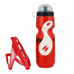 650ml Mountain Bike Bicycle Cycling Water Drink Bottle with Holder Cage Rack Set