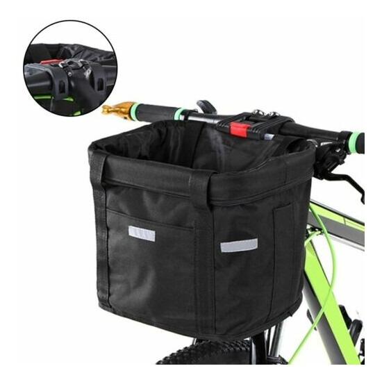 Bicycle Basket Folding Bike Front Handlebar Bag Pet Carrier Frame Shopping Bag