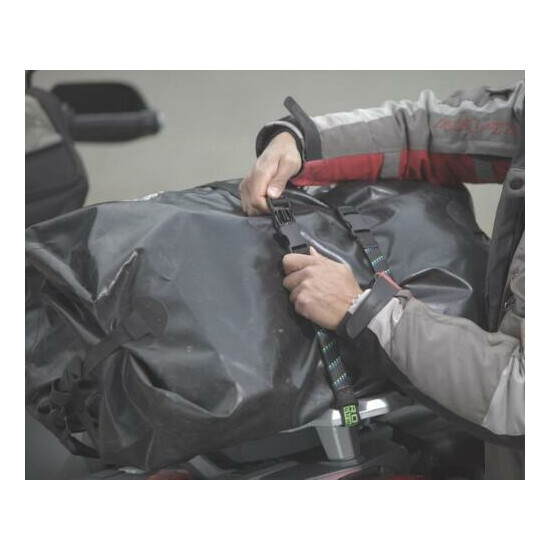 ROK Straps Motorcycle Adjustable luggage Tie Down Straps 2 pk Reflective BLACK 