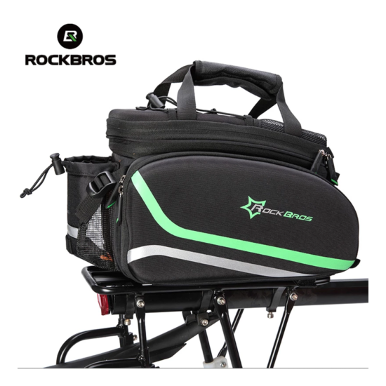 RockBros 35L MTB Bike Rack Bag Waterproof Cycling Rear Pack Trunk Pannier Black