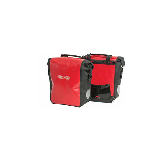 Ortlieb Front-Roller City Front Pannier: Pair Red/Black