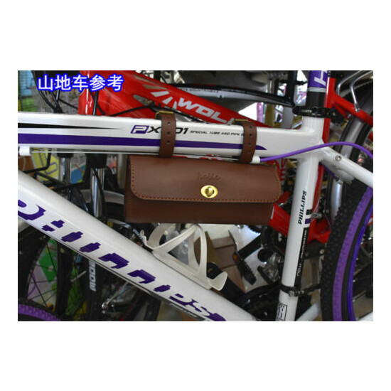 Retro Bicycle Handbar Bag Front Tube Beam Bag Bike Frame Saddle Bag Leather