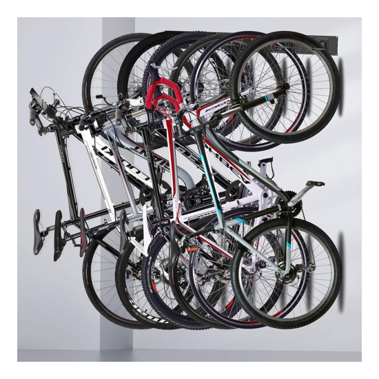WALMANN Bike Storage Rack, 6 Bike Hooks for Garage & Home Space Saving Wall Moun