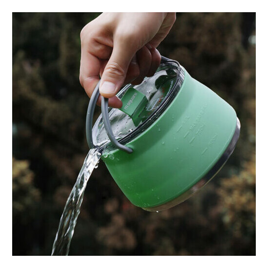 Portable Silicone Folding Kettle Pot Camping Open Fire Outdoor Hiking Y1
