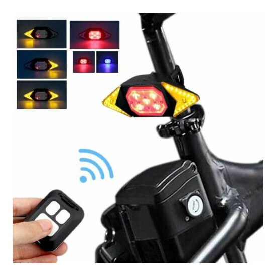 Bike Rear LED Light Turning Signal Cycling Taillight USB Bicycle Rechargeable 