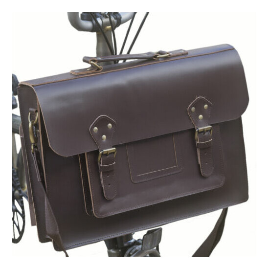 Exclusive Leather Satchel Bag for BROMPTON Dark Brown S-Bag