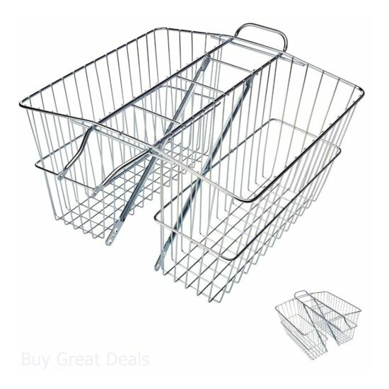 Twin Bicycle Carrier Basket 18X7.5X12 Inch Bike Baskets Baskets New For Bicycles