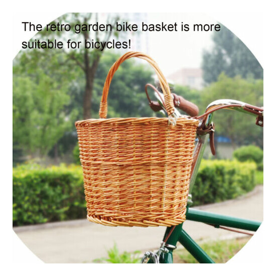 Wricker Vintage Bicycle Bike Front Basket Shopping Pet Carrier W/ Handle + #