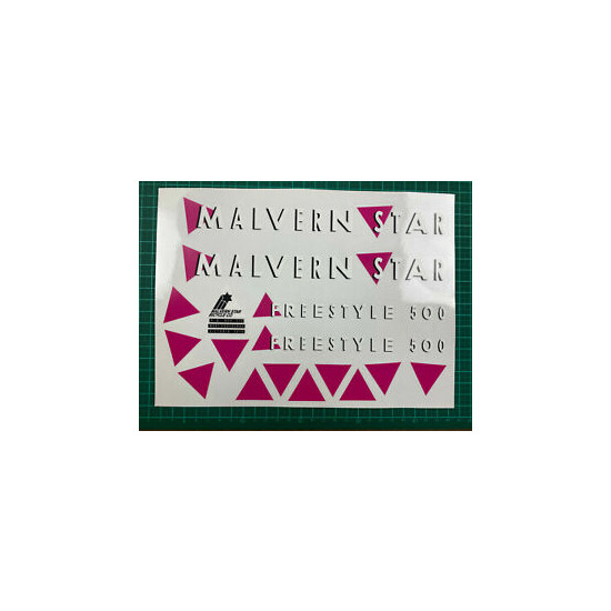 old school bmx decals stickers malvern star freestyle 500 pink white on clear