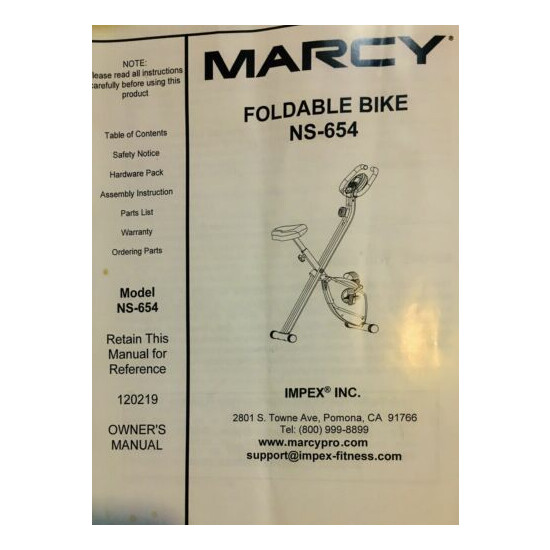 Brand New marcy fordable Indoor bike 
