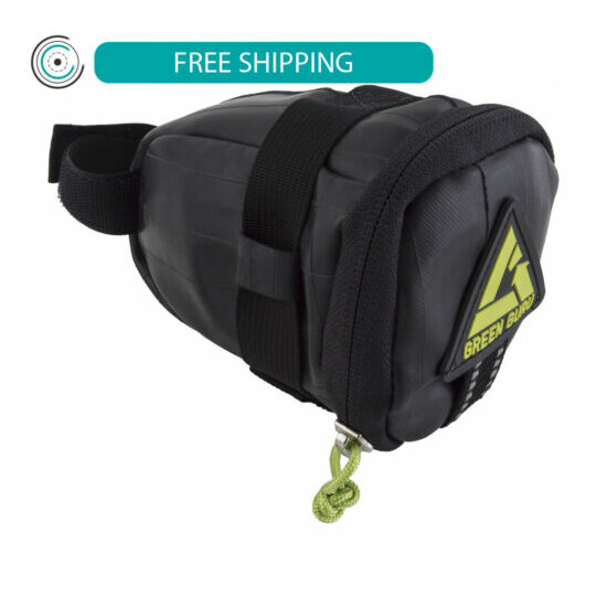 Green Guru Clutch Saddle Bag Black 3x4x5` Hook and Loop/Cinch Strap