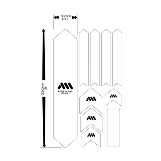 All Mountain Style AMS Frame Guard XL Bike Protection Stickers Clear/Ape XL
