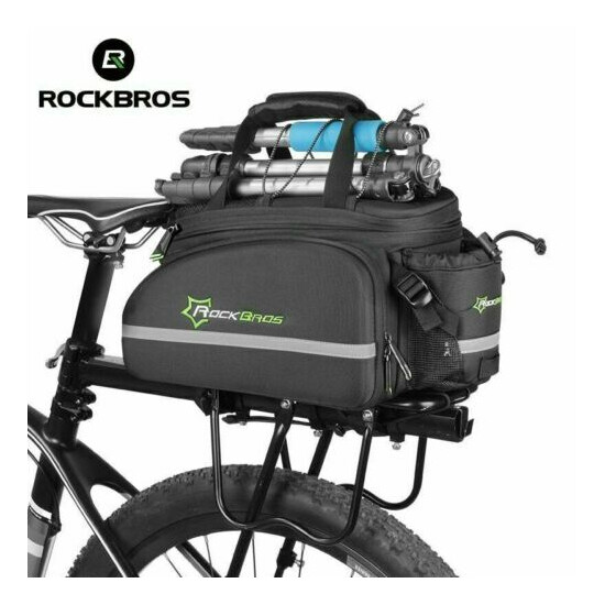 RockBros 35L MTB Bike Rack Bag Waterproof Cycling Rear Pack Trunk Pannier Black
